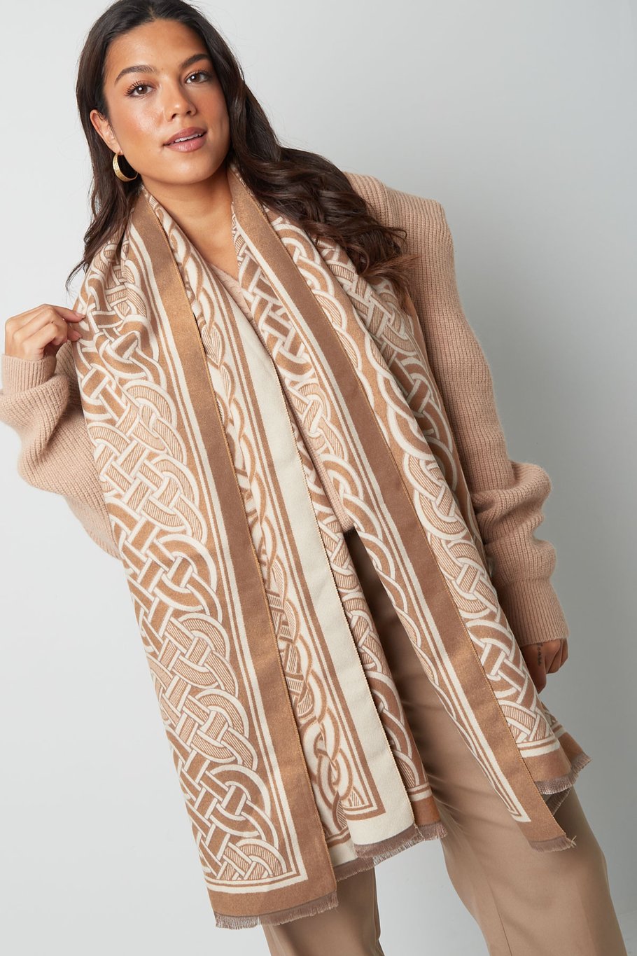 Scarf with luxurious print - green h5Picture2